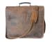 Mens Canvas shoulder messenger bag crazy horse leather briefcase travel handbag